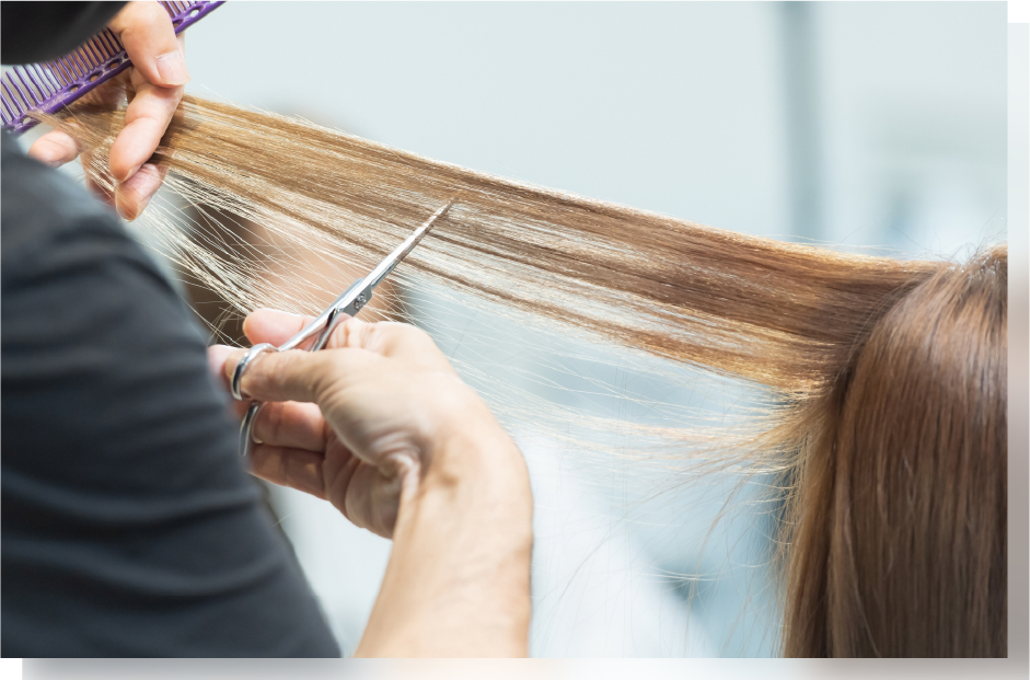 美容師がヘアカットをしている様子