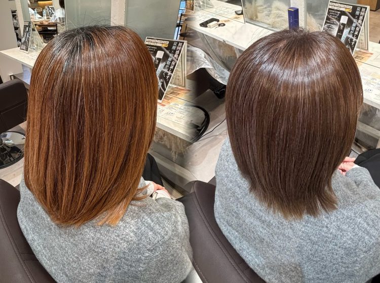 【滋賀で白髪ぼかしを探している50代女性へ◎髪質改善しながら白髪を自然にぼかす大人カラー】